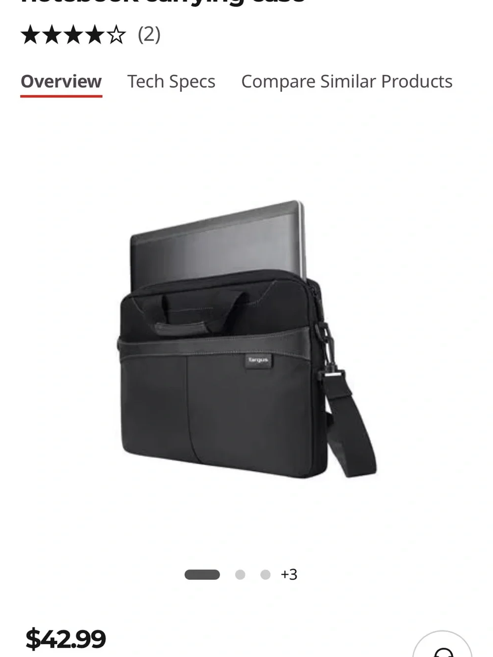 Targus Black Laptop Shoulder Briefcase